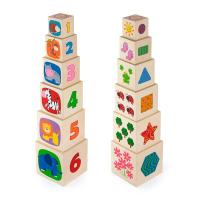 Дерев'яні кубики Viga Toys Башта з цифрами (50392) - LogicHub