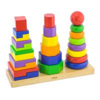 Набір дерев'яних пірамідок Viga Toys Три фігури (50567) - LogicHub