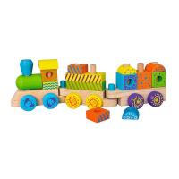 Дерев'яний поїзд Viga Toys Кубики (50572) - LogicHub